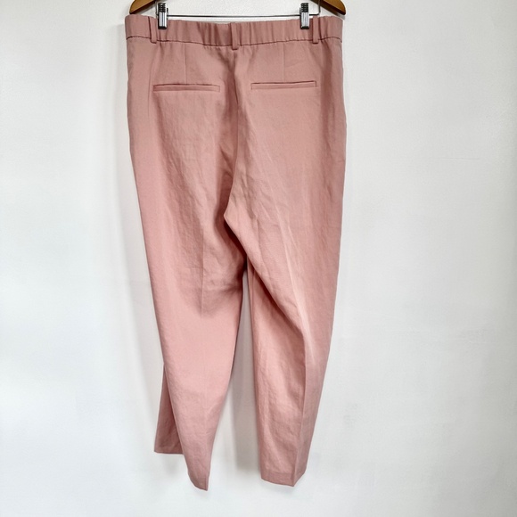 NWT H&M Tailored High-rise Wide Tapered Ankle Trouser Pant Powder Pink Size 16 - Picture 3 of 16